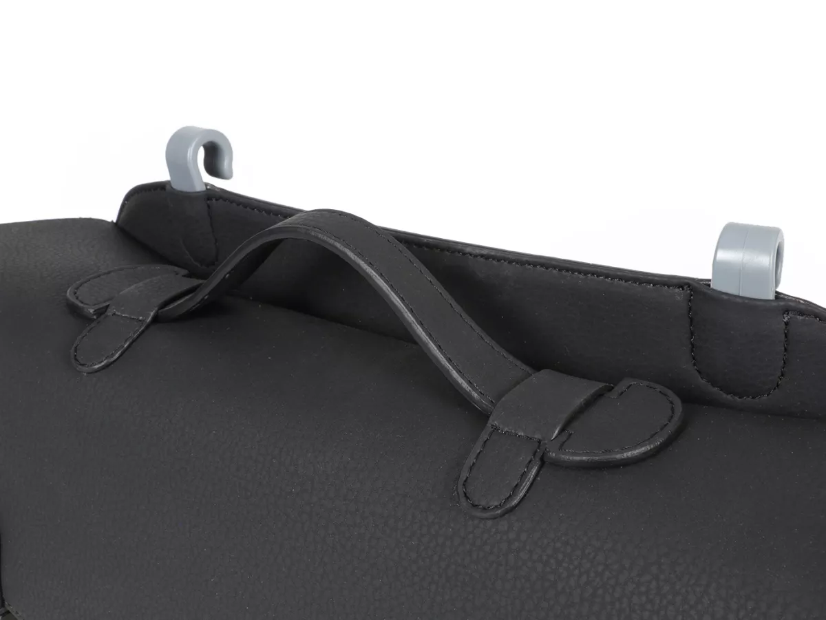 Borsa paragambe, in pelle, esterna, nera -M&R, Made in Italy- Vespa V50, PV125, ET3