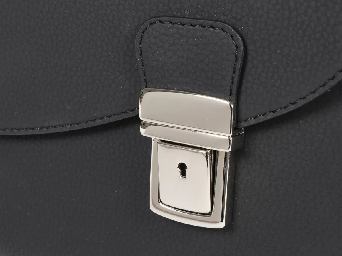 Borsa paragambe, in pelle, esterna, nera -M&R, Made in Italy- Vespa V50, PV125, ET3