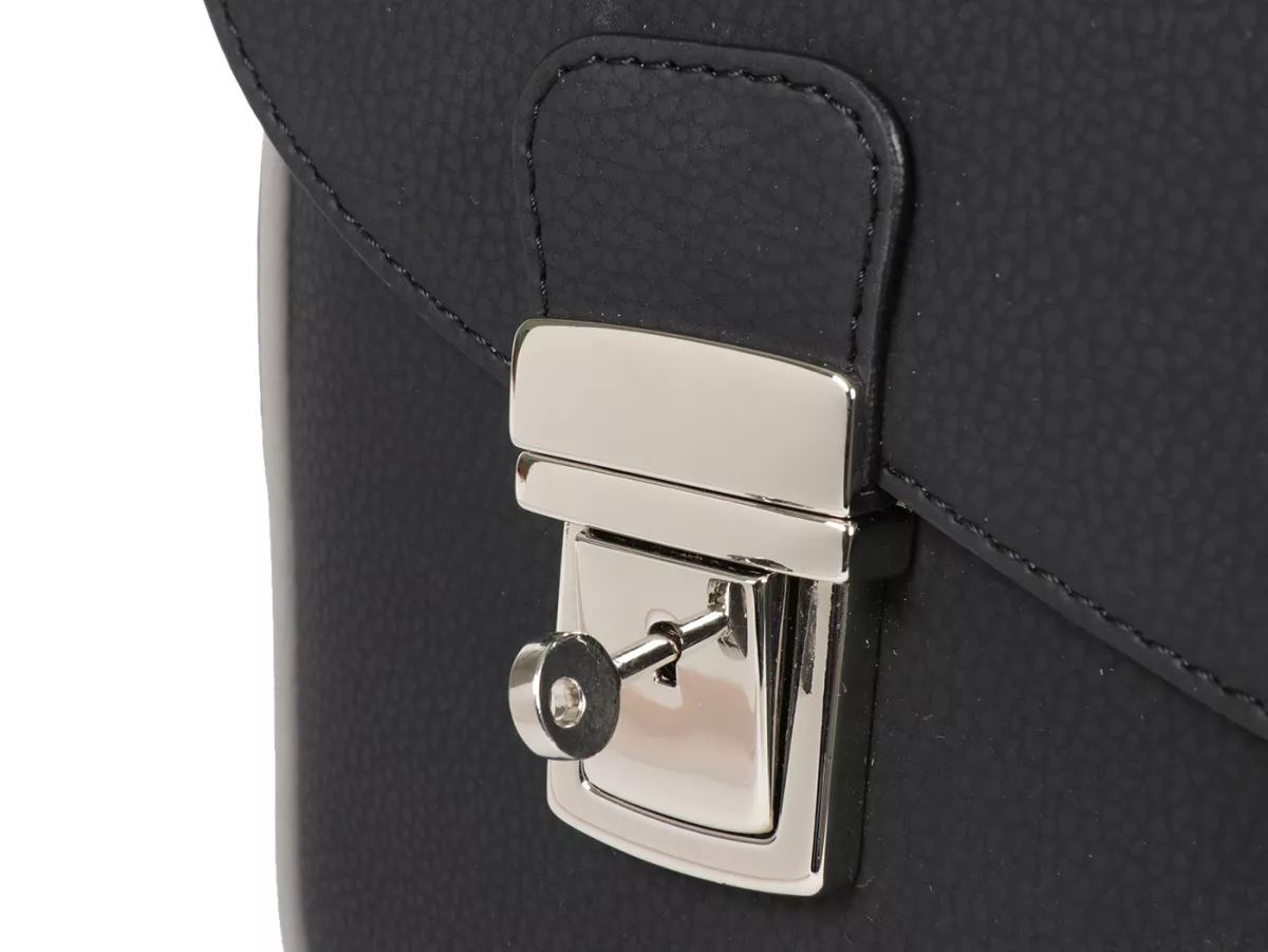 Borsa paragambe, in pelle, esterna, nera -M&R, Made in Italy- Vespa V50, PV125, ET3