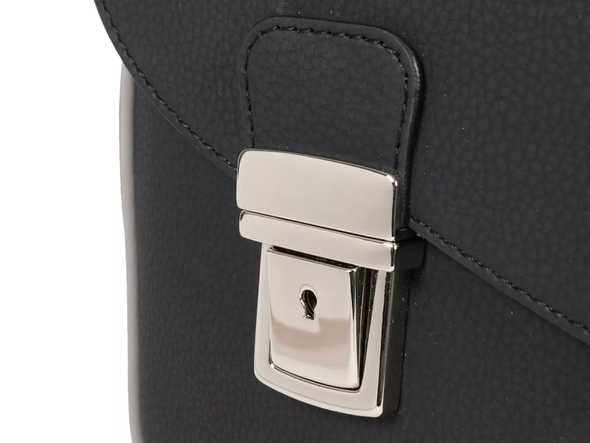 Borsa paragambe, in pelle, esterna, nera -M&R, Made in Italy- Vespa V50, PV125, ET3