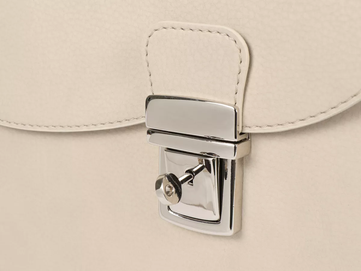 Beenschild tas, leer, binnen, beige -M&R, Made in Italy- Vespa V50, PV125, ET3