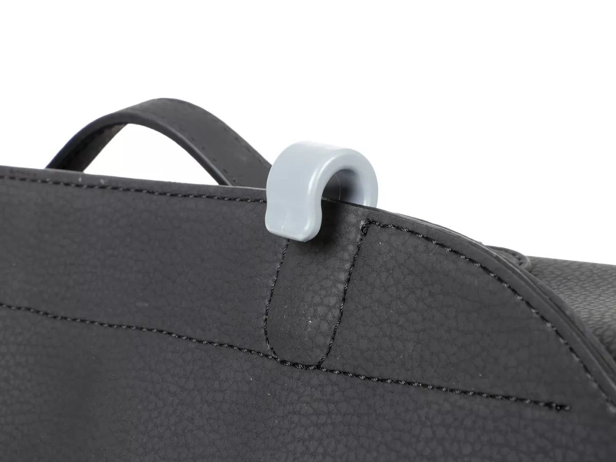 Beenschild tas, leder, buitenkant, zwart -M&R, Made in Italy- Vespa 125 VNA, VNB, Vespa 150 VBA, VBB, Vespa 150 T4 (VGLA, VGLB)