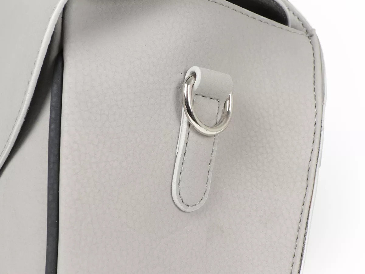 Bolsa cubrepiernas, cuero, exterior, gris -M&R, Made in Italy- Vespa 125 VNA, VNB, Vespa 150 VBA, VBB, Vespa 150 T4 (VGLA, VGLB)