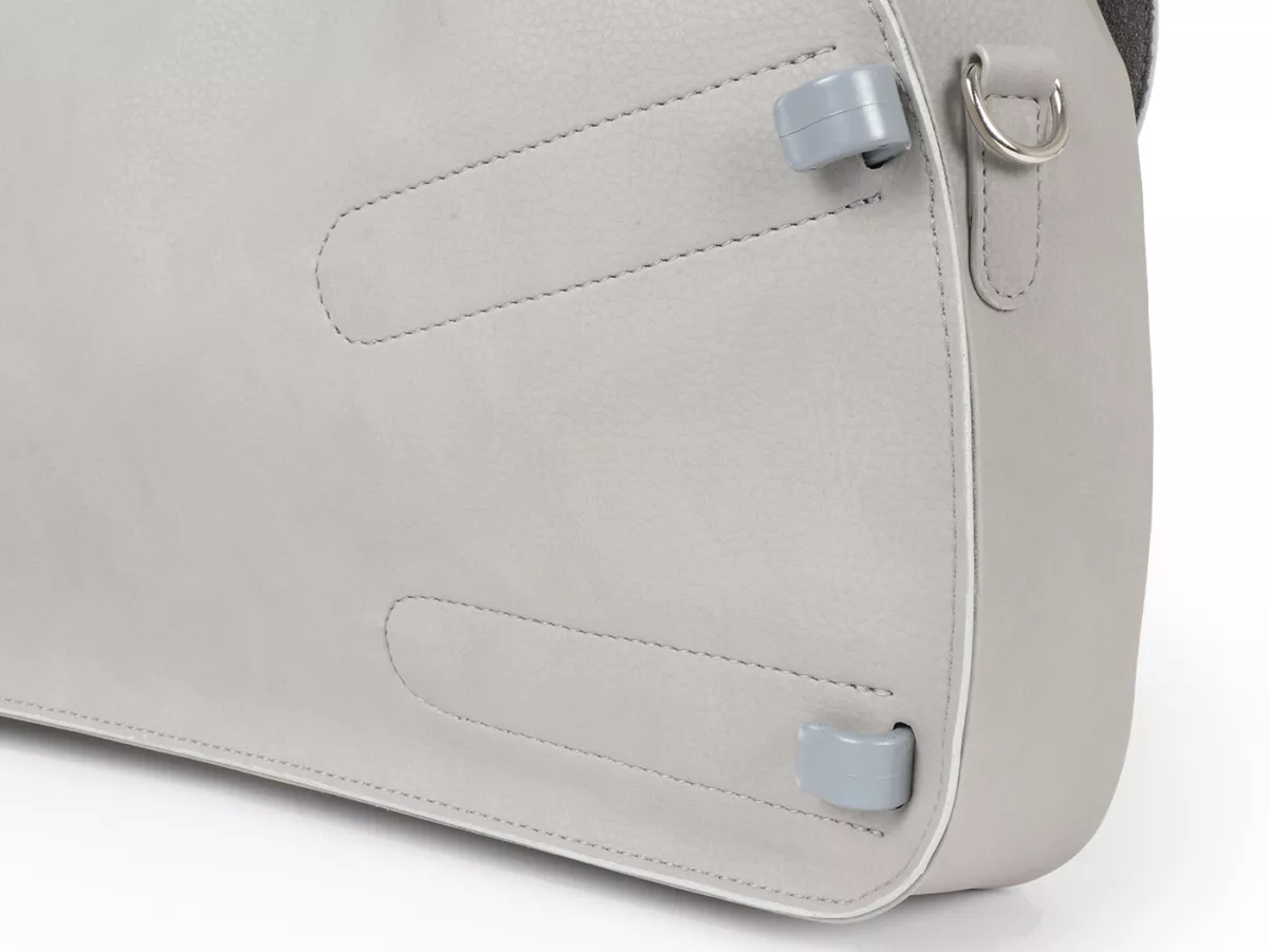 Bolsa cubrepiernas, cuero, exterior, gris -M&R, Made in Italy- Vespa 125 VNA, VNB, Vespa 150 VBA, VBB, Vespa 150 T4 (VGLA, VGLB)