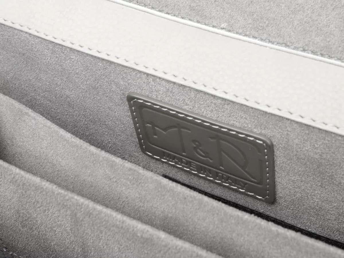 Bolsa cubrepiernas, cuero, exterior, gris -M&R, Made in Italy- Vespa 125 VNA, VNB, Vespa 150 VBA, VBB, Vespa 150 T4 (VGLA, VGLB)