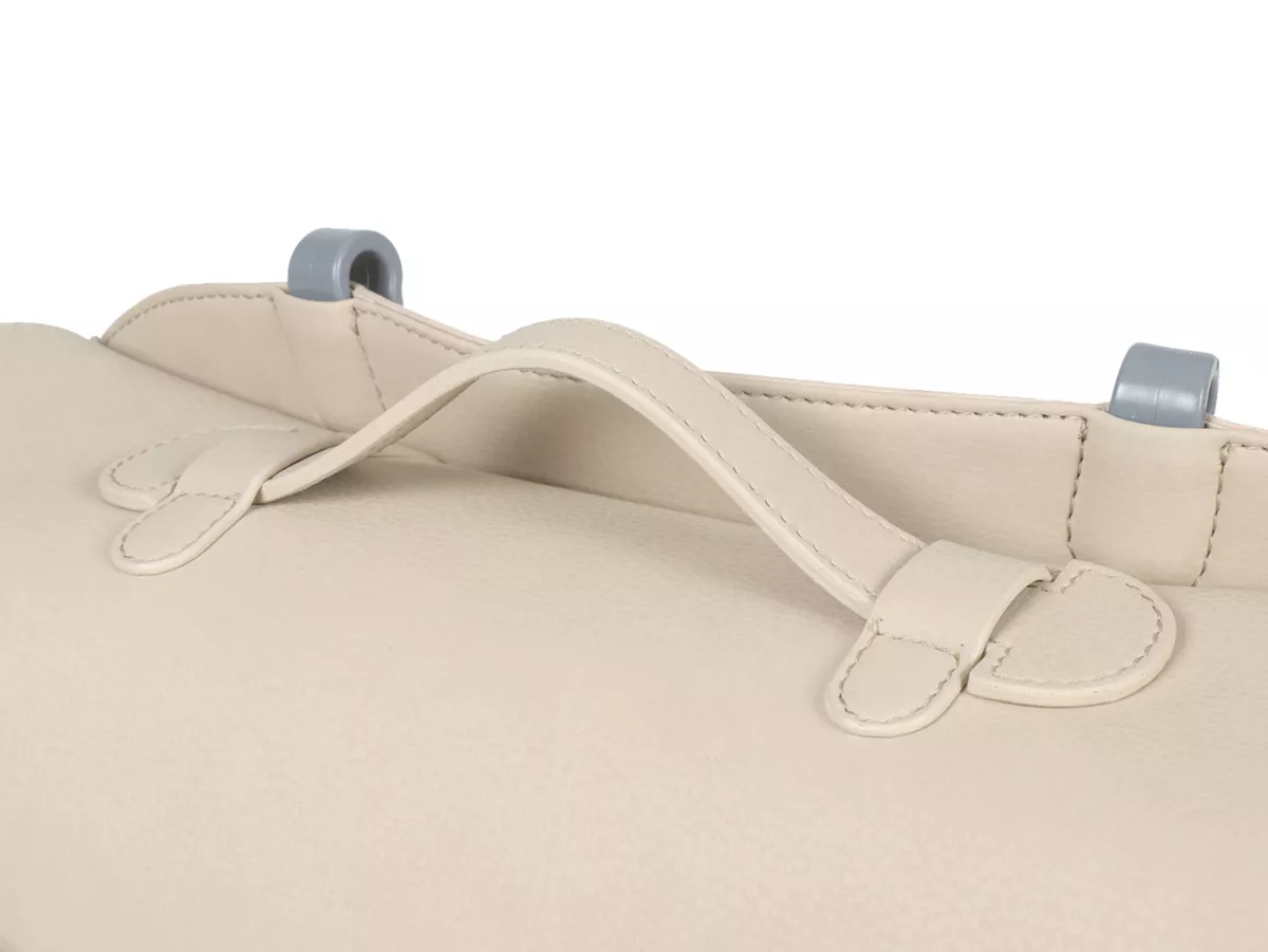 Bolsa cubrepiernas, cuero, exterior, beige -M&R, Made in Italy- Vespa 125 VNA, VNB, Vespa 150 VBA, VBB, Vespa 150 T4 (VGLA, VGLB)