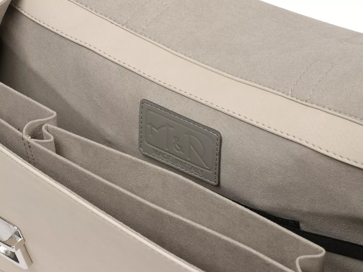 Bolsa cubrepiernas, cuero, exterior, beige -M&R, Made in Italy- Vespa 125 VNA, VNB, Vespa 150 VBA, VBB, Vespa 150 T4 (VGLA, VGLB)