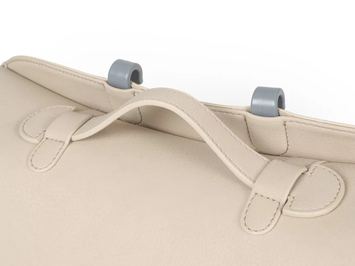 Bolsa cubrepiernas, cuero, exterior, beige -M&R, Made in Italy- Vespa Rally180 (VSD1T), Rally200 (VSE1T), TS125 (VNL3T), Sprint150 (VLB1T), Sprint Veloce, GT125 (VNL2T), GTR125 (VNL2T), Super, SS180 (VSC1T), GL150 (VLA1T)