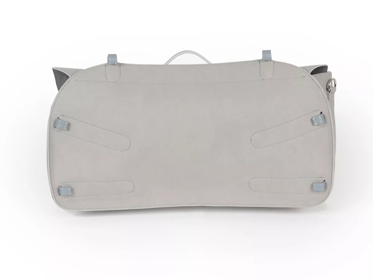 Bolsa cubrepiernas, cuero, exterior, gris -M&R, Made in Italy- Vespa VM, VN, VL, VB