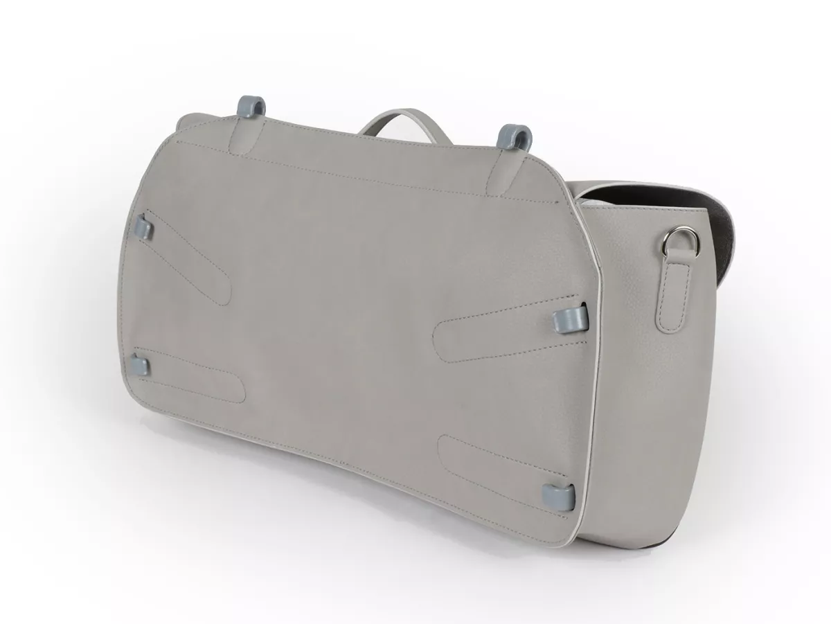 Bolsa cubrepiernas, cuero, exterior, gris -M&R, Made in Italy- Vespa VM, VN, VL, VB