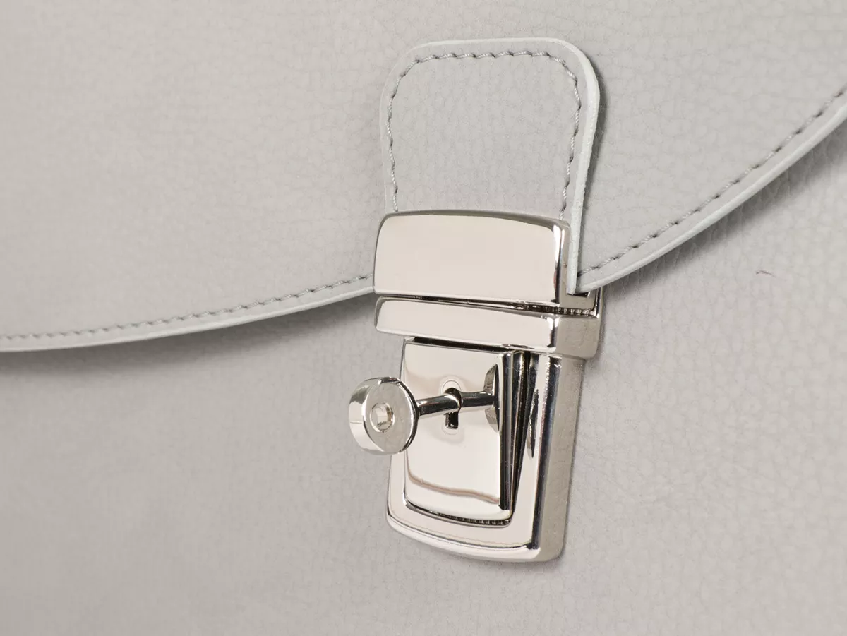 Bolsa cubrepiernas, cuero, exterior, gris -M&R, Made in Italy- Vespa VM, VN, VL, VB