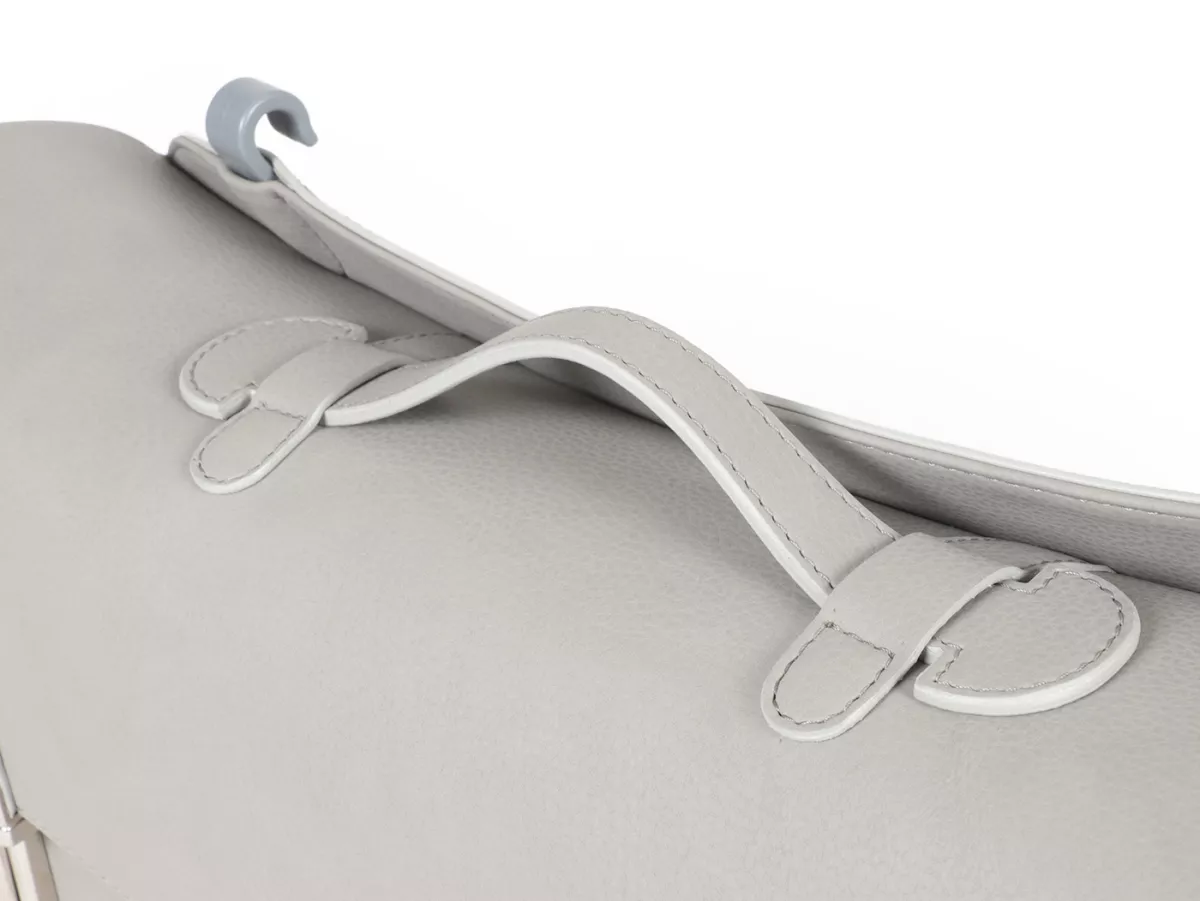 Bolsa cubrepiernas, cuero, exterior, gris -M&R, Made in Italy- Vespa VM, VN, VL, VB