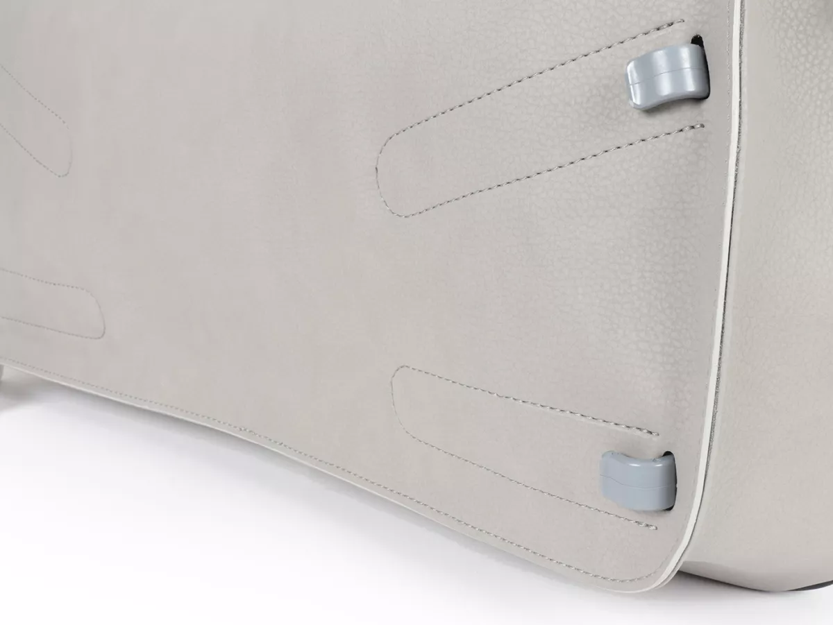 Bolsa cubrepiernas, cuero, exterior, gris -M&R, Made in Italy- Vespa VM, VN, VL, VB