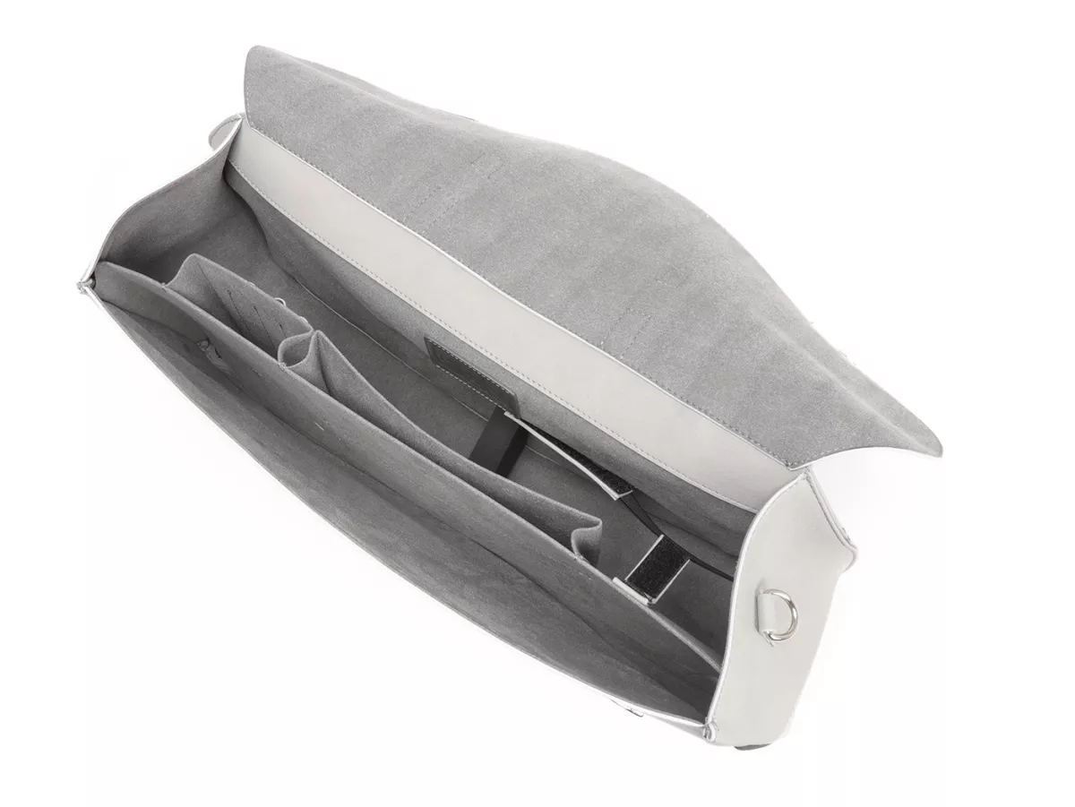 Bolsa cubrepiernas, cuero, exterior, gris -M&R, Made in Italy- Vespa VM, VN, VL, VB
