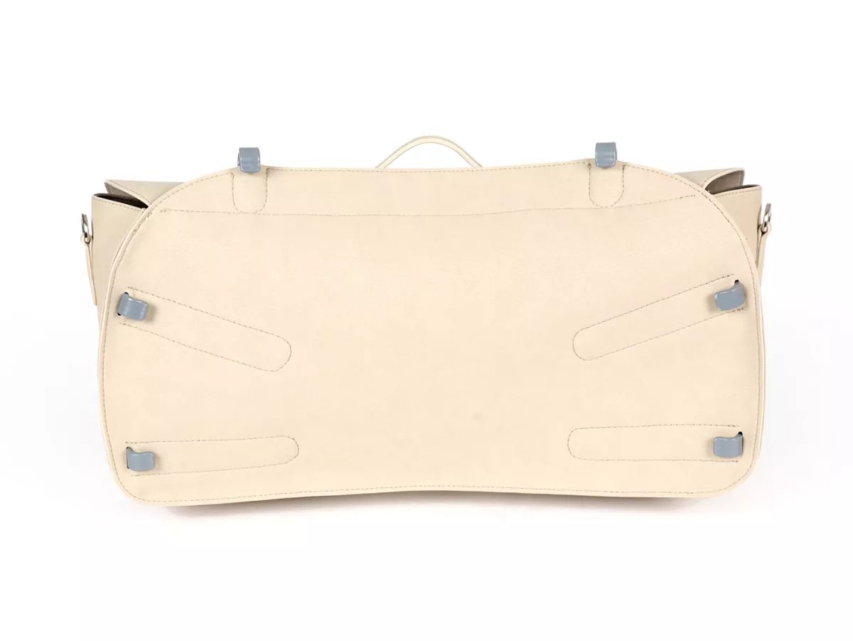 Beenschild tas, leer, buiten, beige -M&R, Made in Italy- Vespa VM, VN, VL, VB