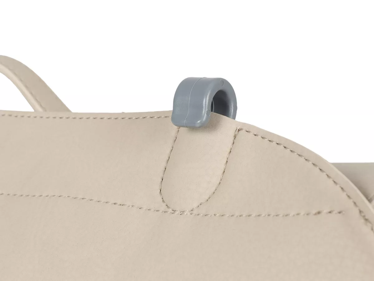 Beenschild tas, leer, buiten, beige -M&R, Made in Italy- Vespa VM, VN, VL, VB