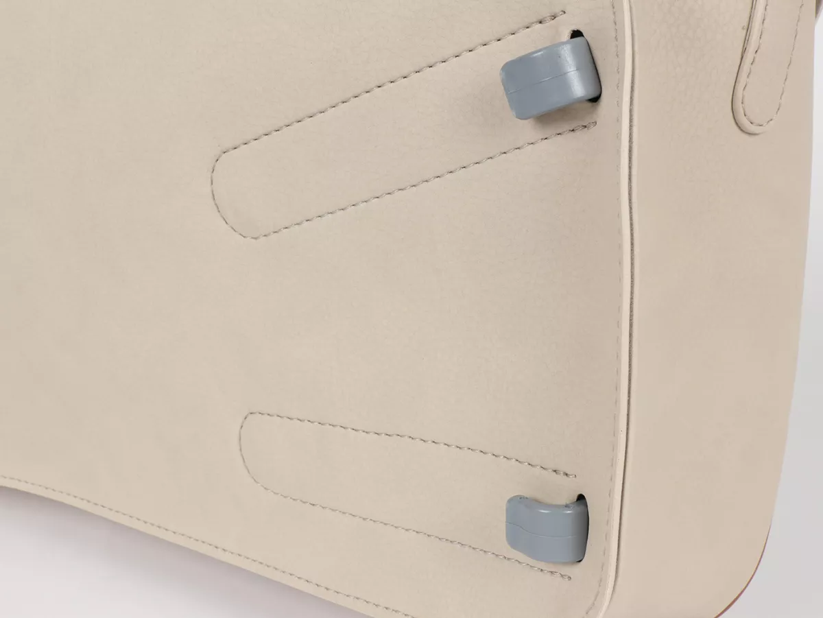 Beenschild tas, leer, buiten, beige -M&R, Made in Italy- Vespa VM, VN, VL, VB