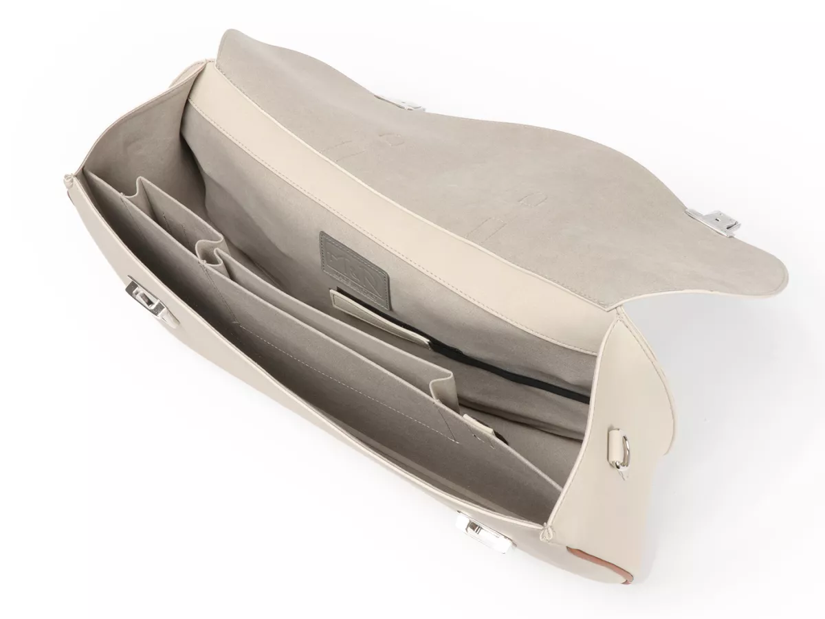 Beenschild tas, leer, buiten, beige -M&R, Made in Italy- Vespa VM, VN, VL, VB