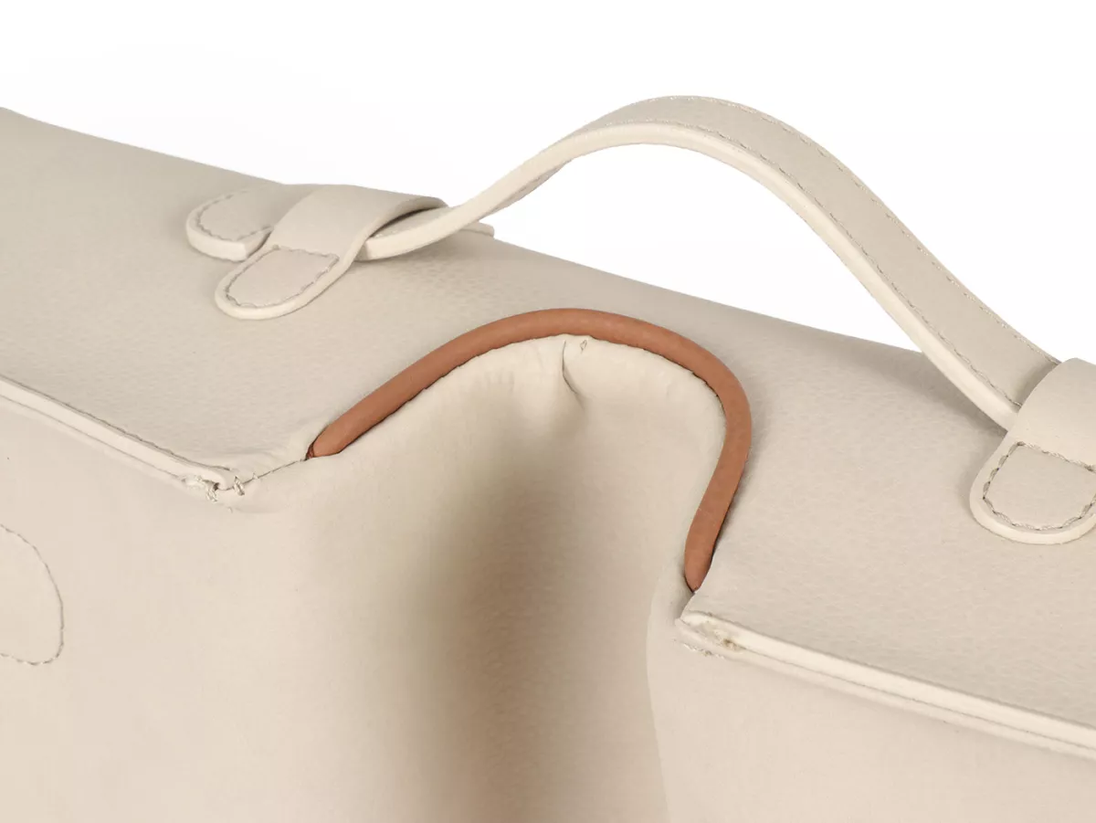 Beenschild tas, leer, binnen, beige -M&R, Made in Italy- Vespa VM, VN, VL, VB
