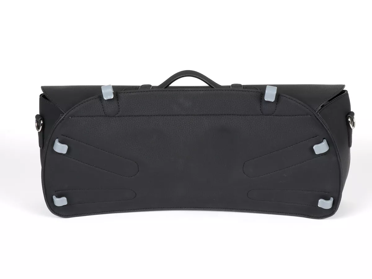 Borsa paragambe, in pelle, esterna, nera -M&R, Made in Italy- Vespa PX