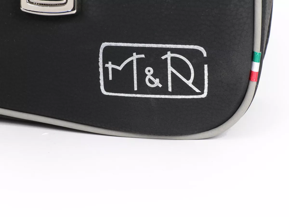 Borsa paragambe, in pelle, esterna, nera -M&R, Made in Italy- Vespa PX