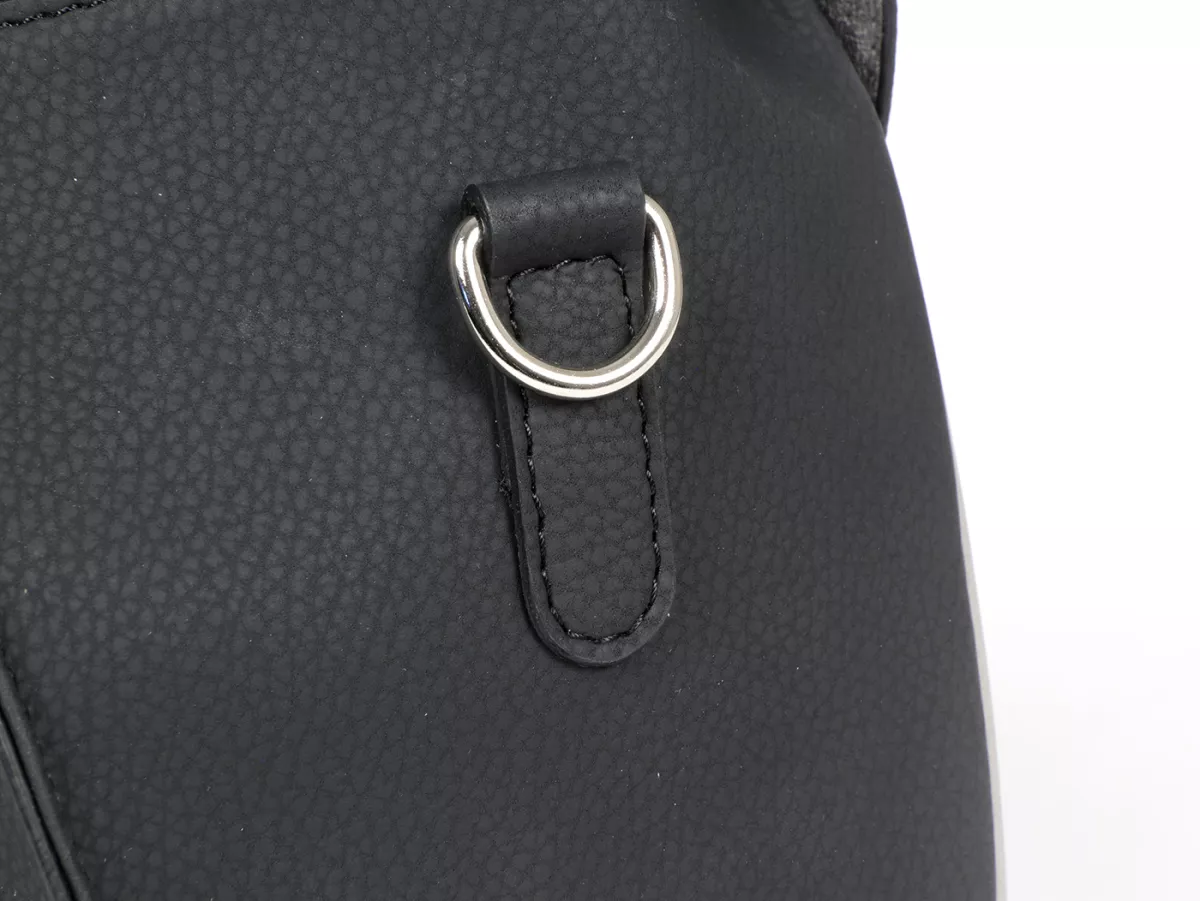 Borsa paragambe, in pelle, esterna, nera -M&R, Made in Italy- Vespa PX