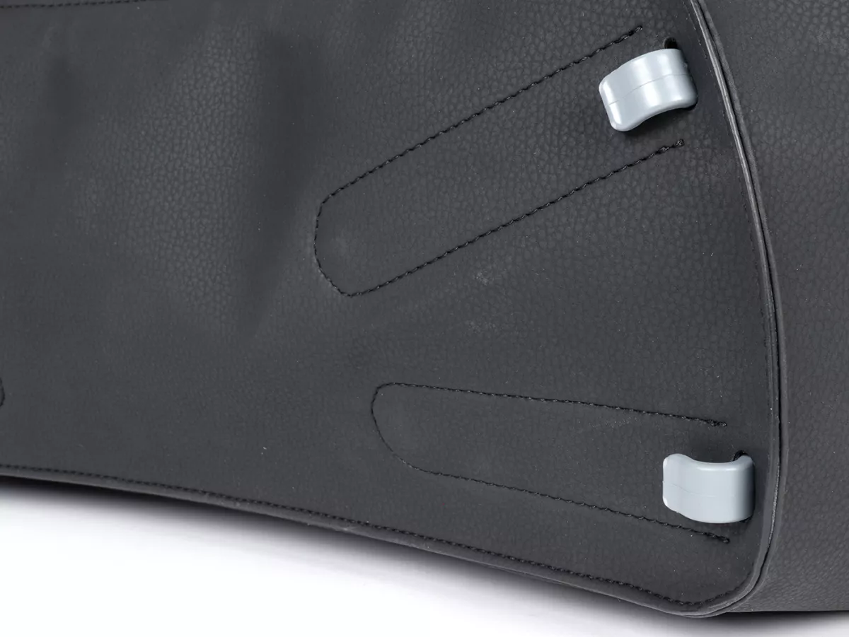Borsa paragambe, in pelle, esterna, nera -M&R, Made in Italy- Vespa PX