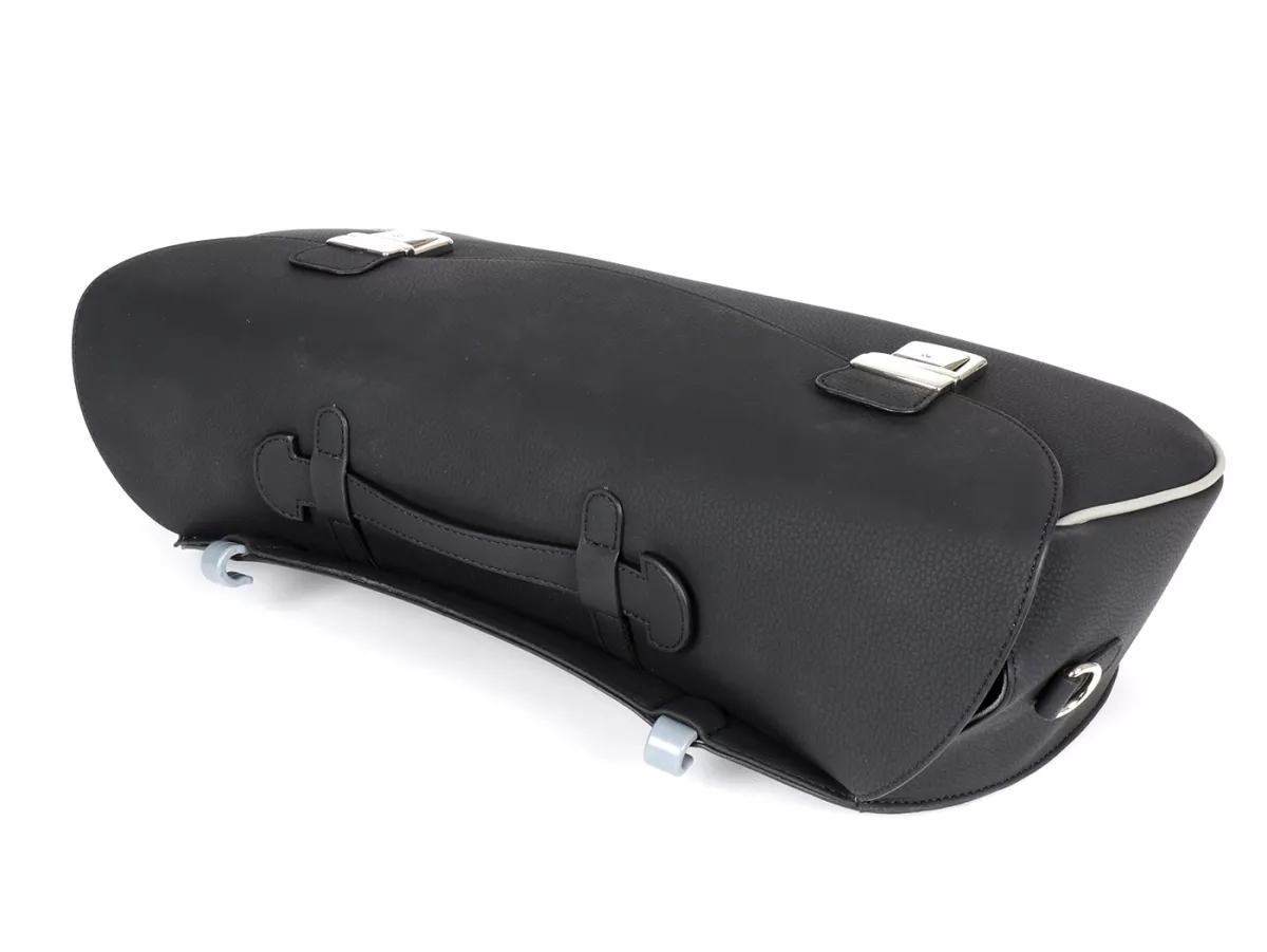 Borsa paragambe, in pelle, esterna, nera -M&R, Made in Italy- Vespa PX