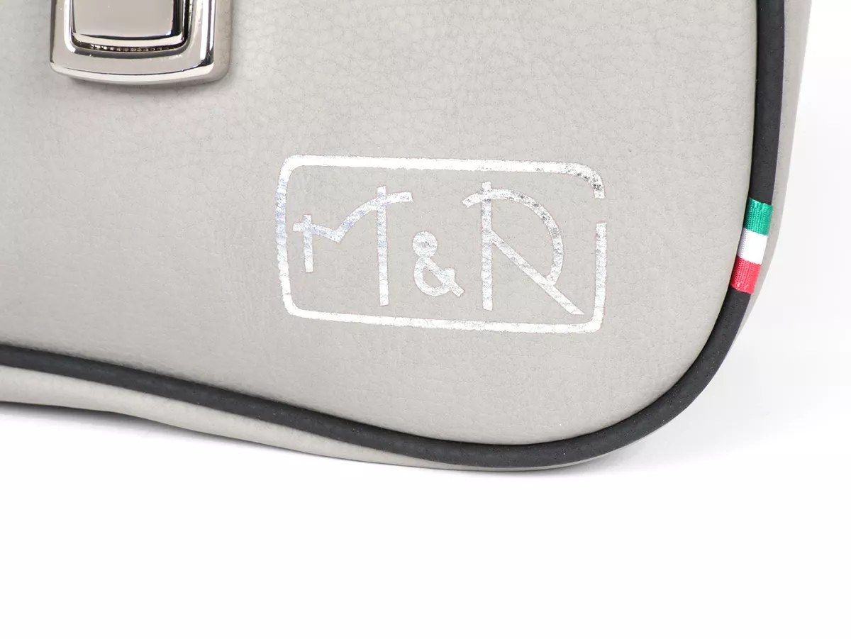 Beenschild tas, leer, buiten, grijs -M&R, Made in Italy- Vespa PX