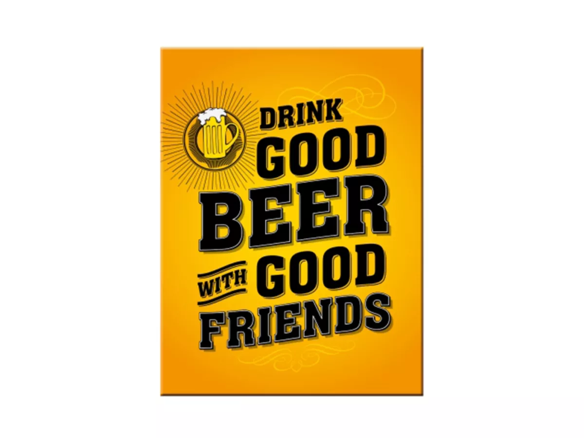 Magnet -Nostalgisk konst- Drick gott öl - 6x8cm