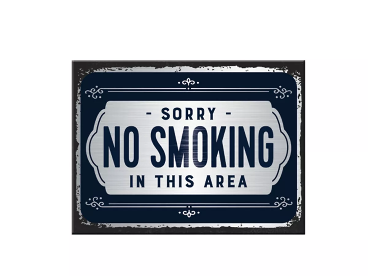 Magnet -Nostalgisk konst- Tyvärr, ingen rökning - 6x8cm