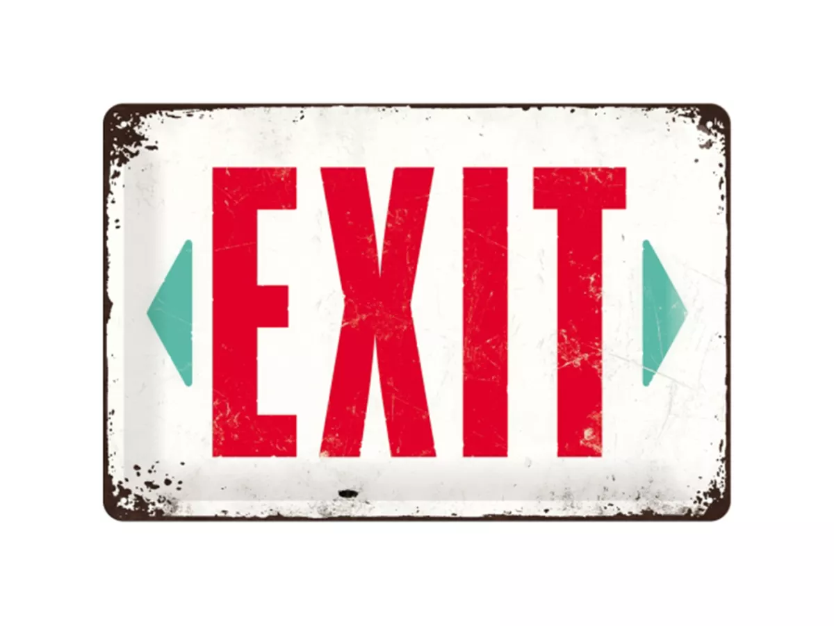 Advertising sign -Nostalgic Art- Exit, 20x30cm