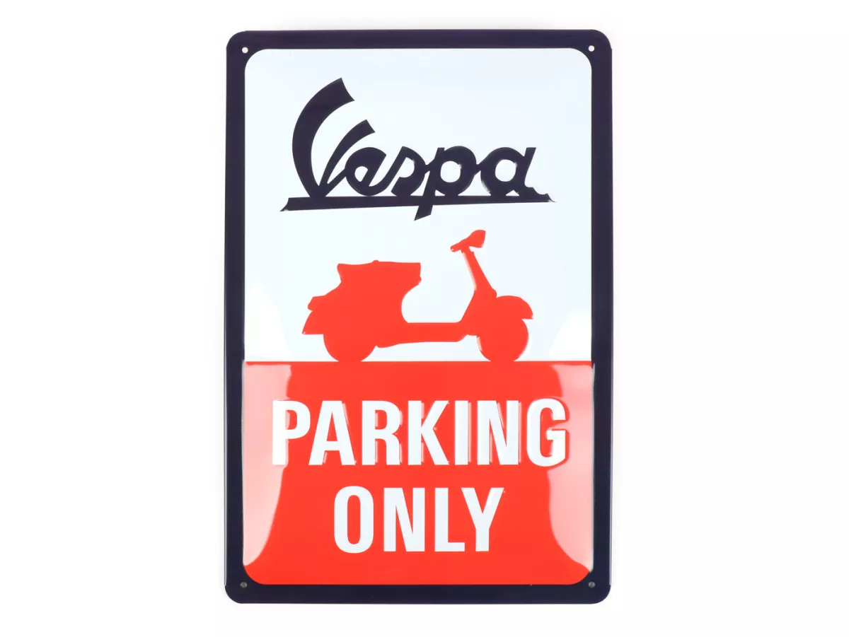 Cartel publicitario -Nostalgic Art- Vespa Parking only, 20x30cm