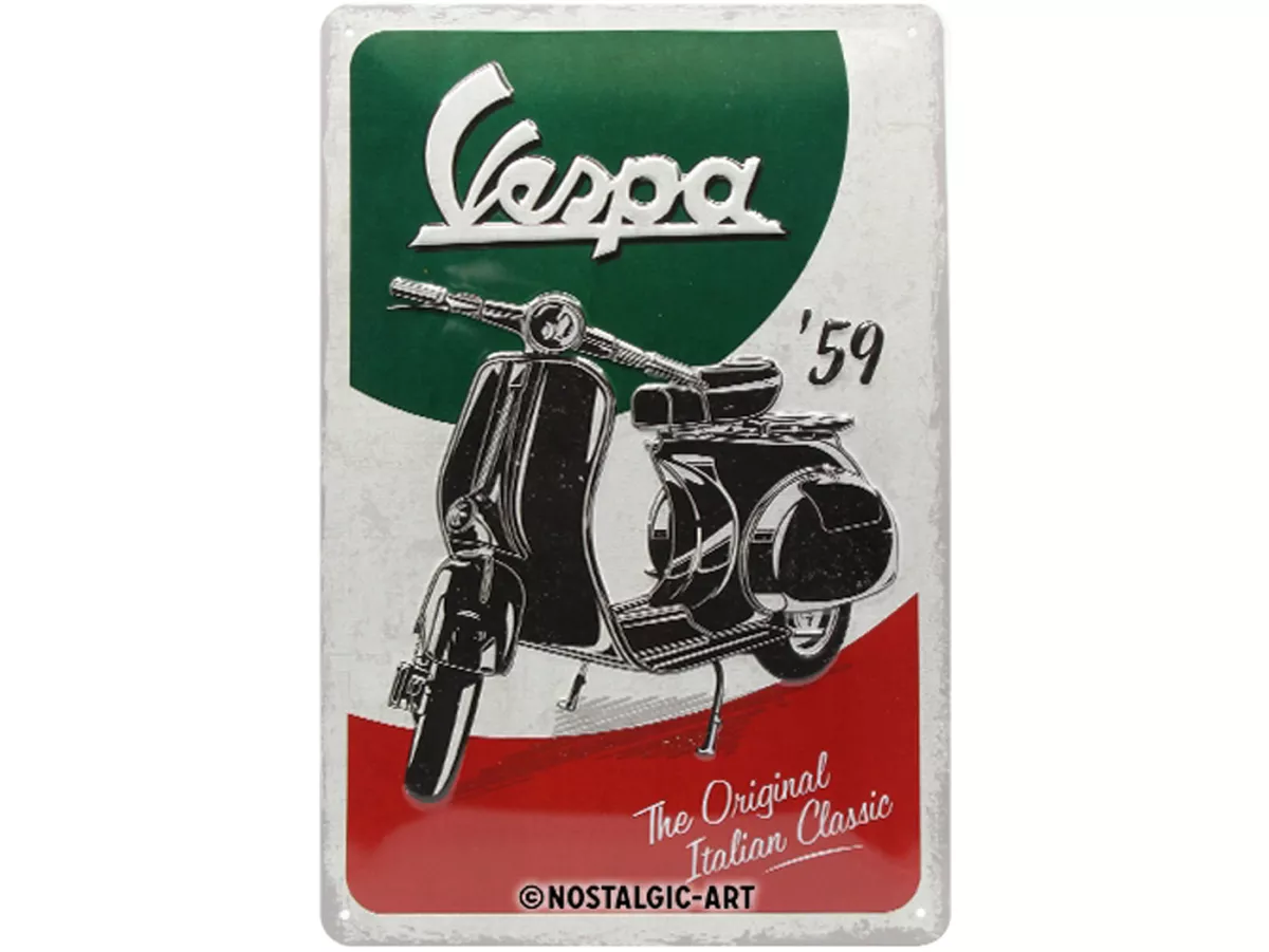 Advertising sign -Nostalgic Art- Vespa, The Italian Classic, 20x30cm