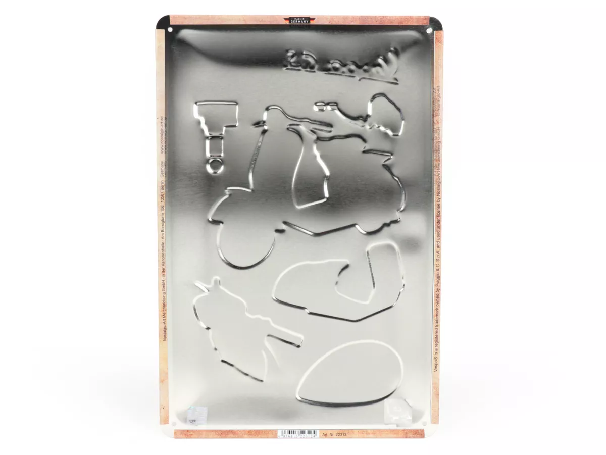 Advertising sign -Nostalgic Art- Vespa Parts Sketches, 20x30cm