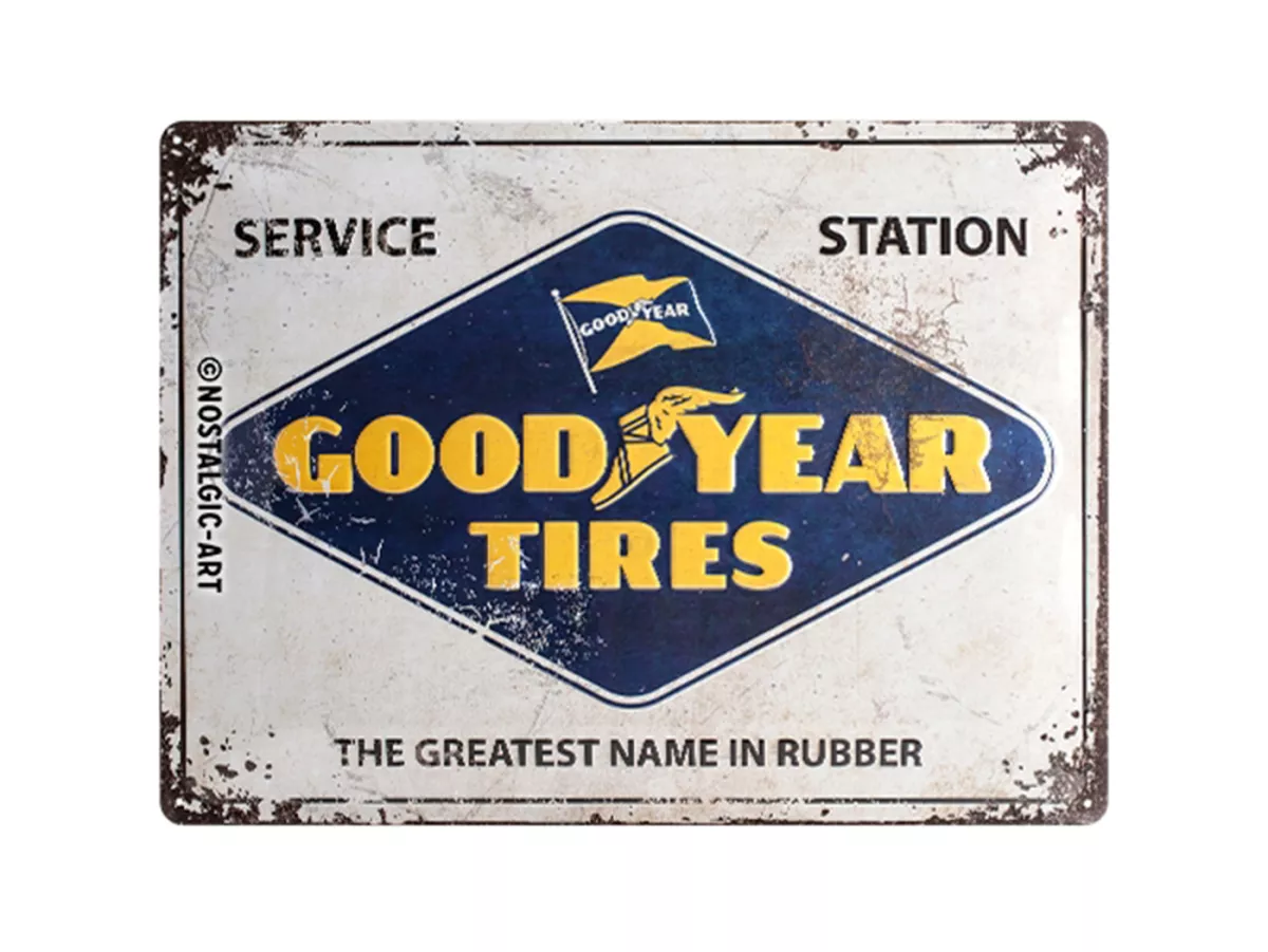 Advertising sign -Nostalgic Art- Goodyear - Logo White, 30x40cm