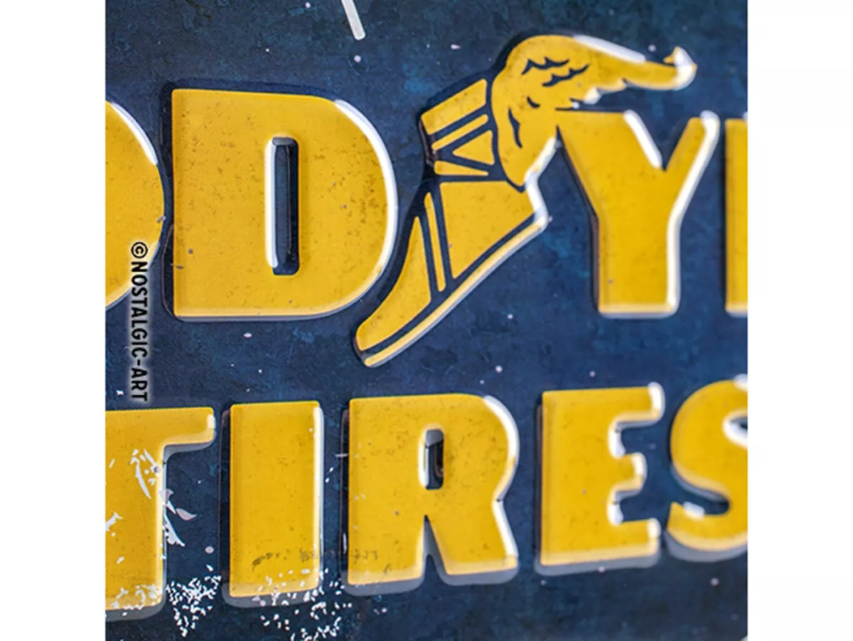 Advertising sign -Nostalgic Art- Goodyear - Logo White, 30x40cm