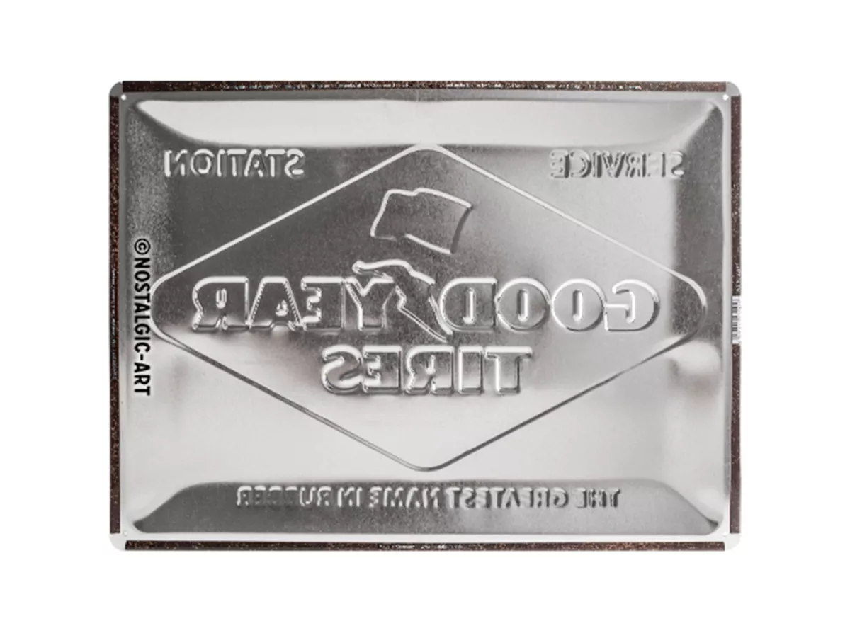 Advertising sign -Nostalgic Art- Goodyear - Logo White, 30x40cm