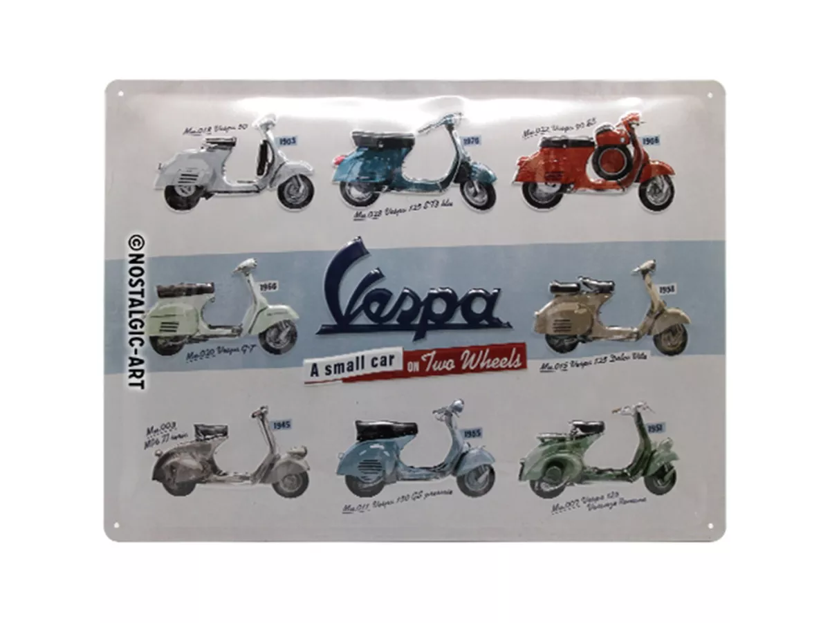 Cartel publicitario -Nostalgic Art- Vespa - Modelo Carta, 30x40cm