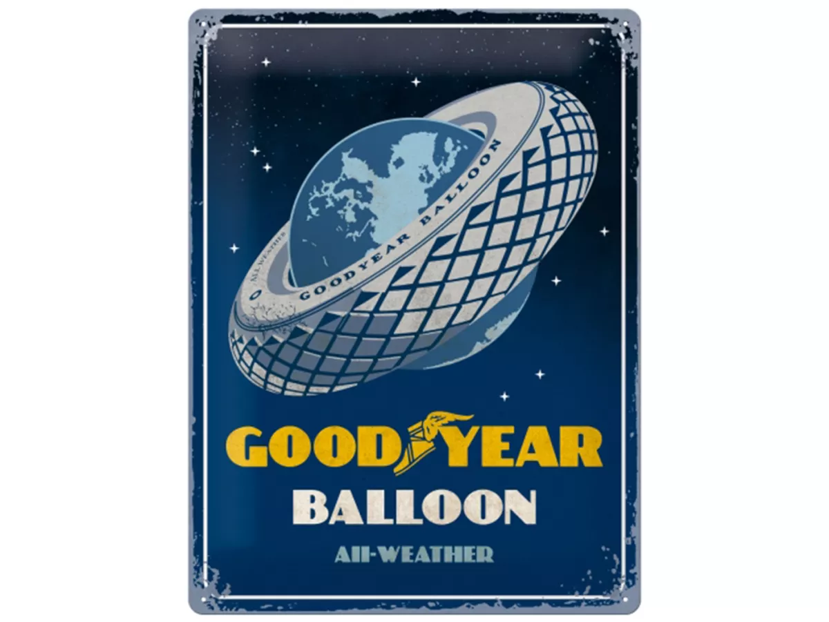 Reklamskylt -Nostalgisk konst- Goodyear - Ballongdäck, 30x40cm