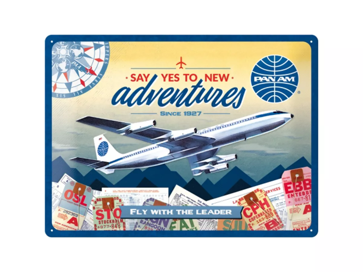Advertising sign -Nostalgic Art- Pan Am - New Adventures, 30x40cm