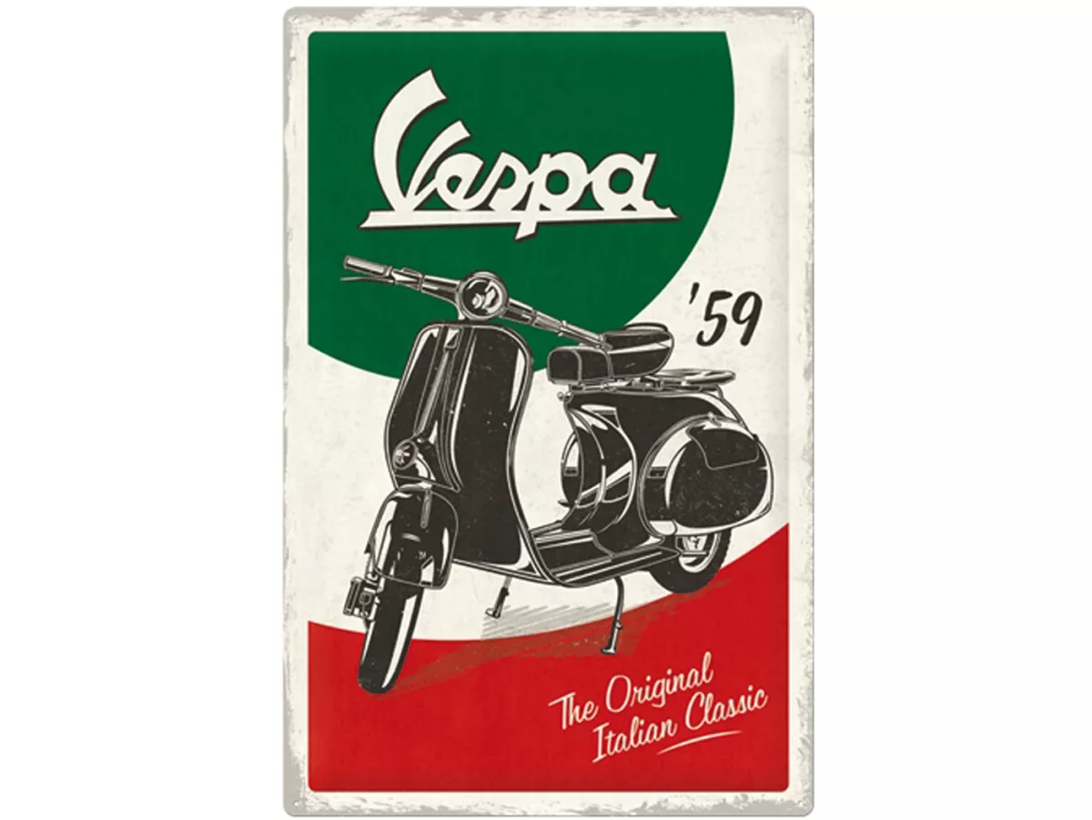 Advertising sign -Nostalgic Art- Vespa, The Italian Classic, 40x60cm