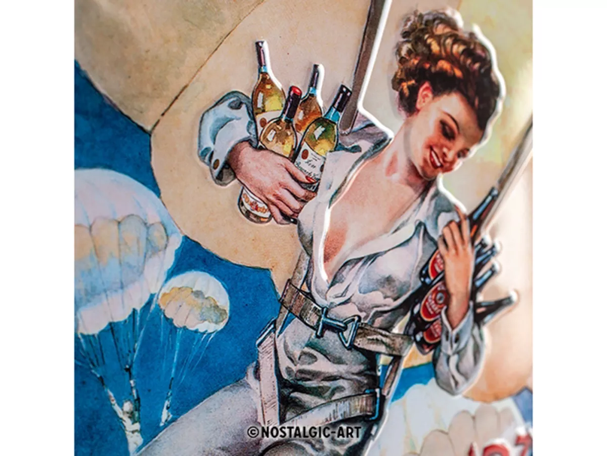 Tanda iklan -Nostalgia Art- Bacardi - Cerveza Hatuey Pin Up Girl, 15x20cm