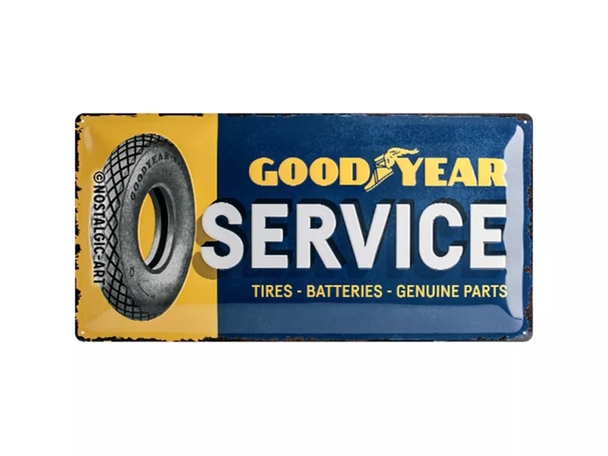 Advertising sign -Nostalgic Art- Goodyear - Service, 25x50cm