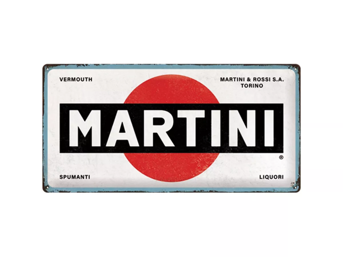 Advertising sign -Nostalgic Art- Martini - Logo White, 25x50cm