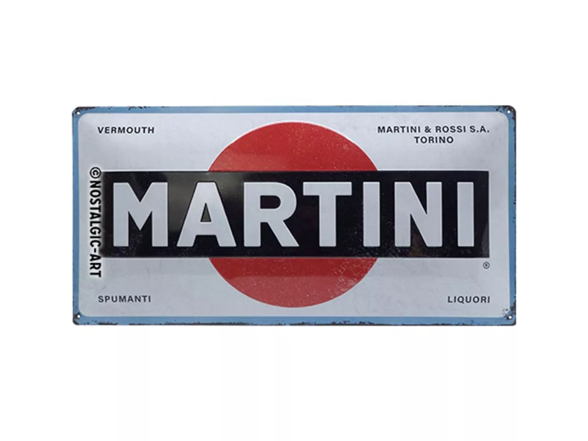Advertising sign -Nostalgic Art- Martini - Logo White, 25x50cm