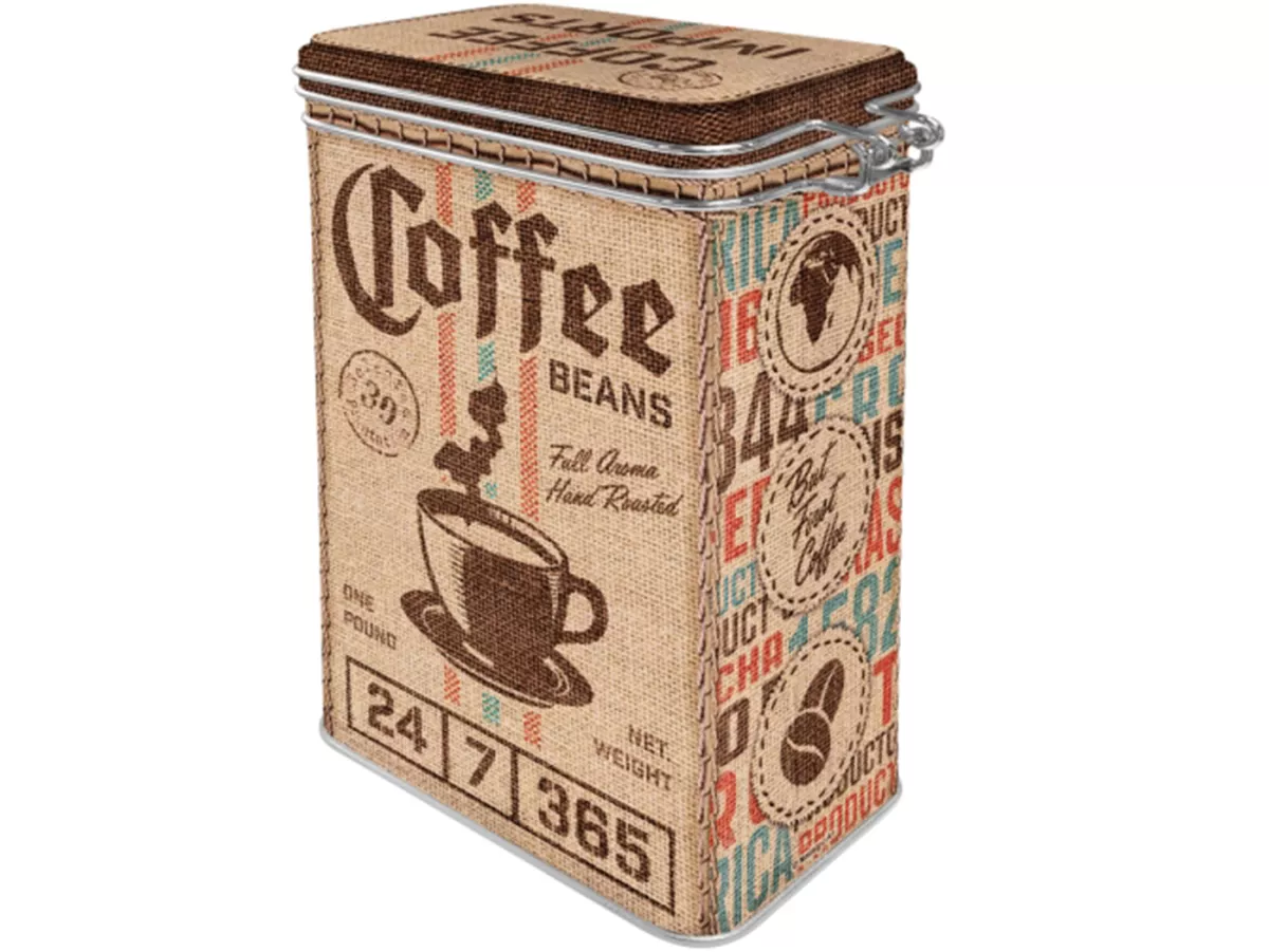 Kaleng kopi, kaleng rasa -Seni Nostalgia- Karung Kopi - 7,5x11x17,5cm (1,3 liter)