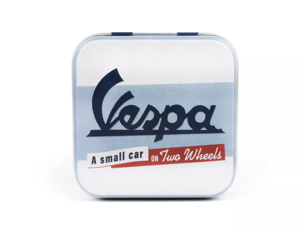 Tea box -Nostalgic Art- Vespa A small car on two wheels, 7,5 × 7,5× 9,5cm