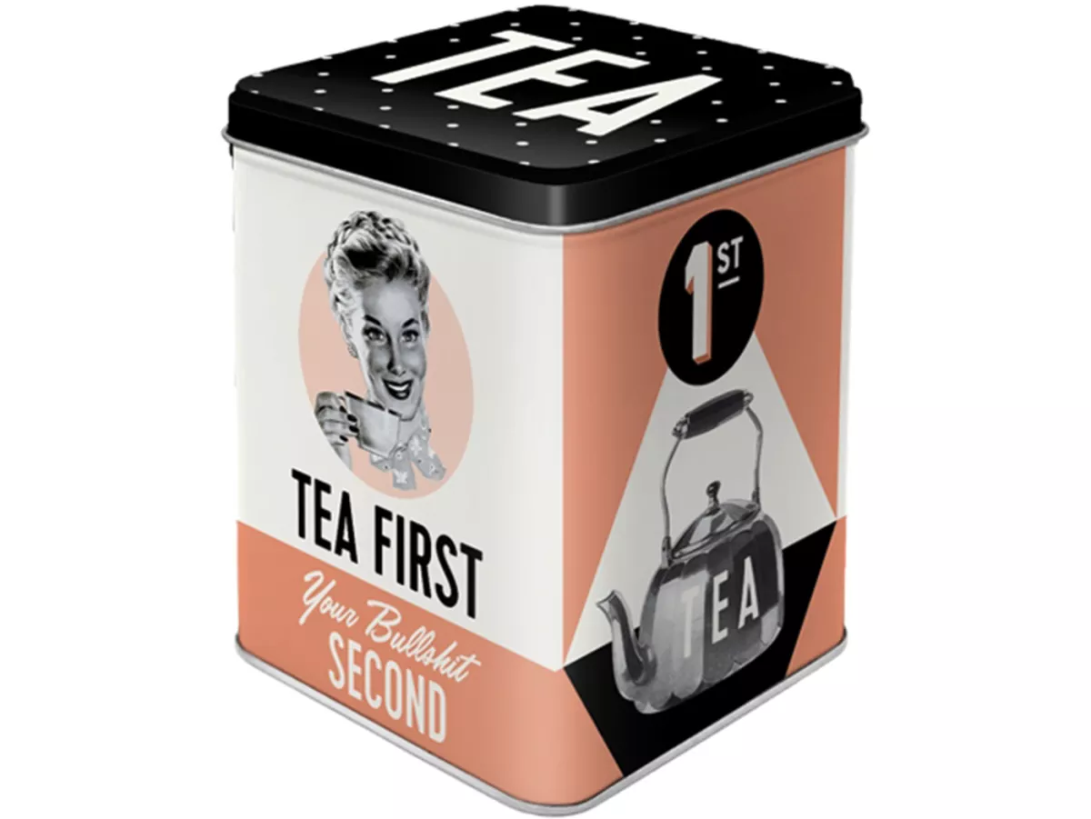 Teedose -Nostalgic Art- Tea First, 7,5 × 7,5× 9,5cm