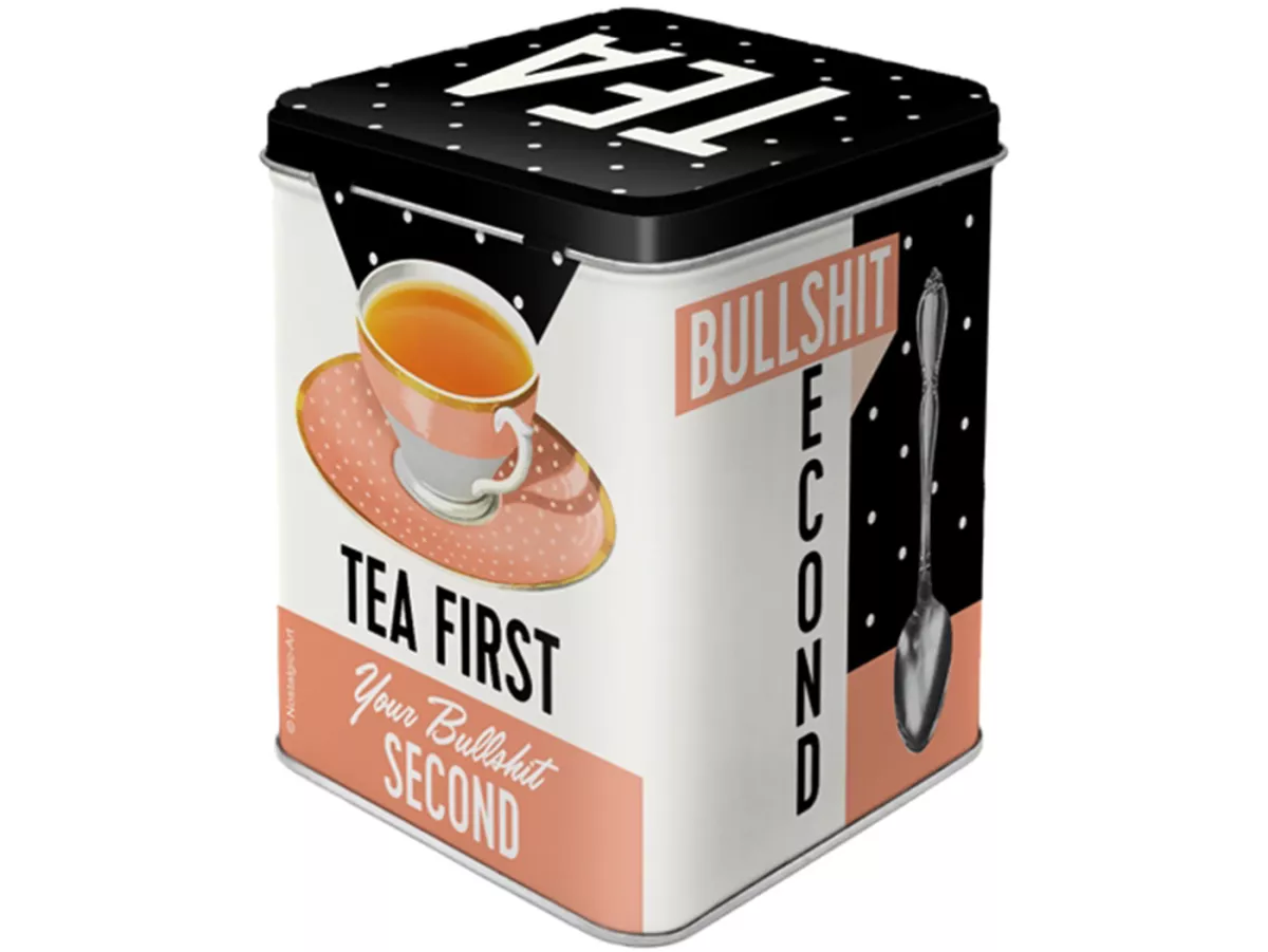 Teedose -Nostalgic Art- Tea First, 7,5 × 7,5× 9,5cm
